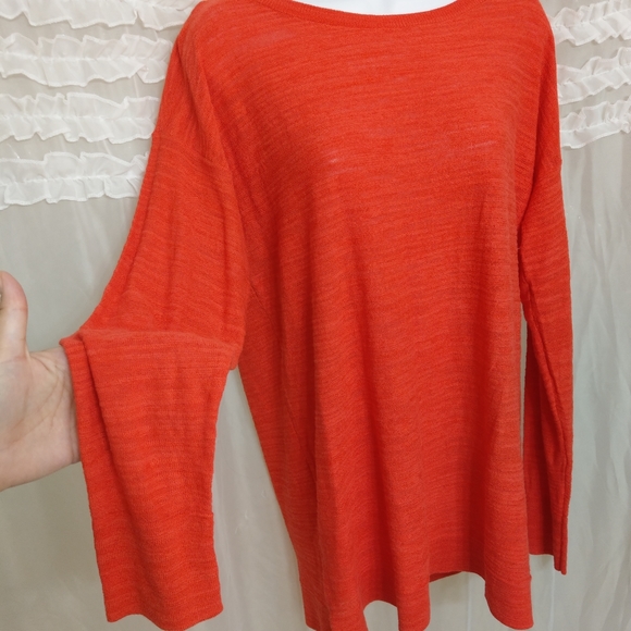 NWT LOFT Coral Tangerine Lightweight Large Sweater New - Picture 6 of 8